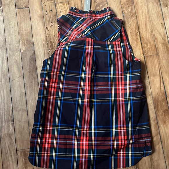 J Crew Plaid Tank NWT holiday 2018 ruffle - Picture 4 of 4
